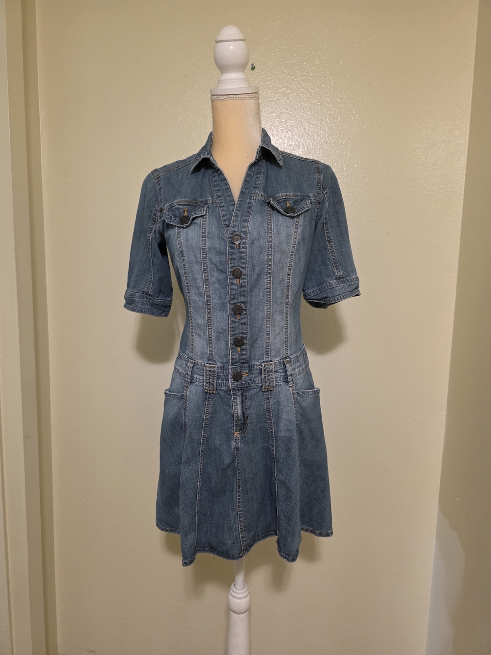 MOSSIMO Denim Shirt Dress Button Down Sz M EUC